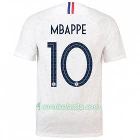 Camisolas de Futebol França Mbappe 10 Equipamento Alternativa Copa do Mundo 2018 Manga Curta